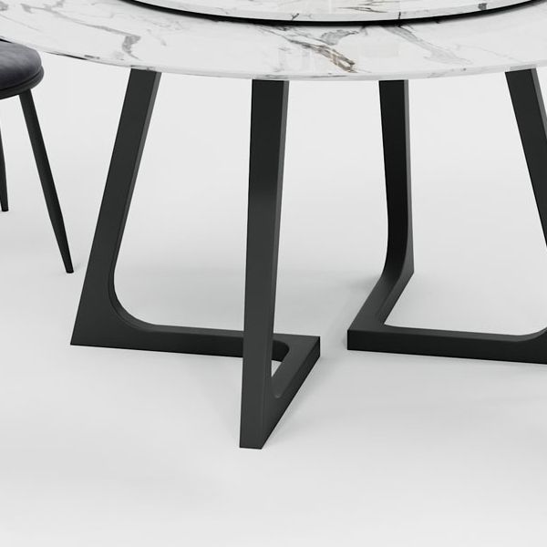 Metal and Stone Table Glam Style Minimalist Home Round Dining Table