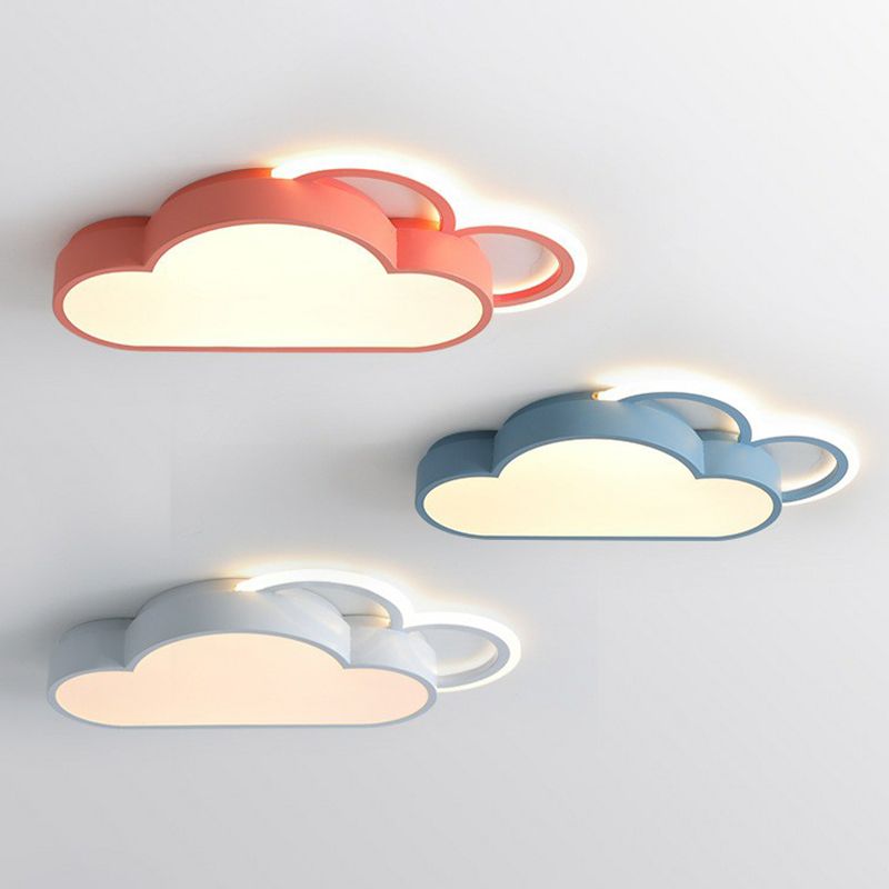 Simplistic Cloud Shaped Flush Mount Lighting Acrylic Bedroom LED Flush Mount Fixture