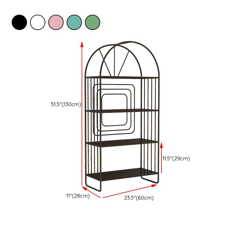 Modern Metal Bookcase Standard Open Back Bookshelf with Shelves