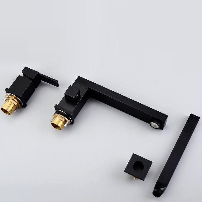 Contemporary Bath Faucet Deck Mount Plain Bathtub Faucet with Knob Handles