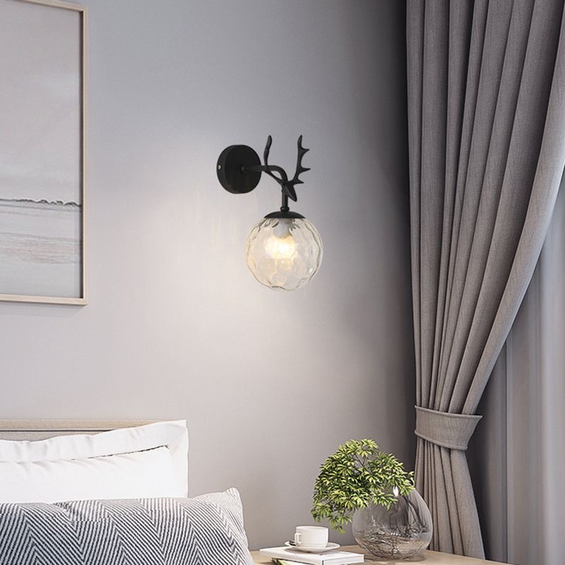 Contemporary Style Ball Wall Mounted Lamps Glass 1 Light Wall Light Sconce