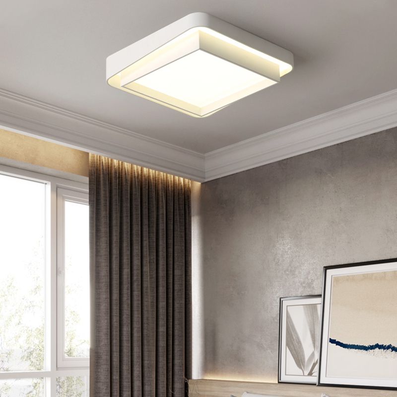 Lámpara de techo LED contemporánea, lámpara empotrada blanca con pantalla acrílica