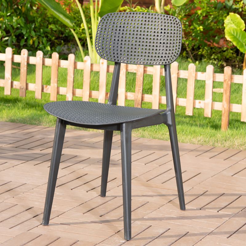 Contemporary Plastic Outdoors Dining Chairs Stacking Patio Dining Chair