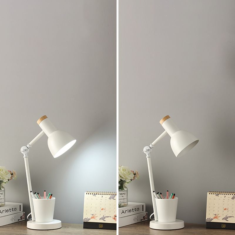 Lampada da scrivania per sala studio con braccio oscillante Lampada da lettura in stile Macaron a 1 testa in metallo con portapenne