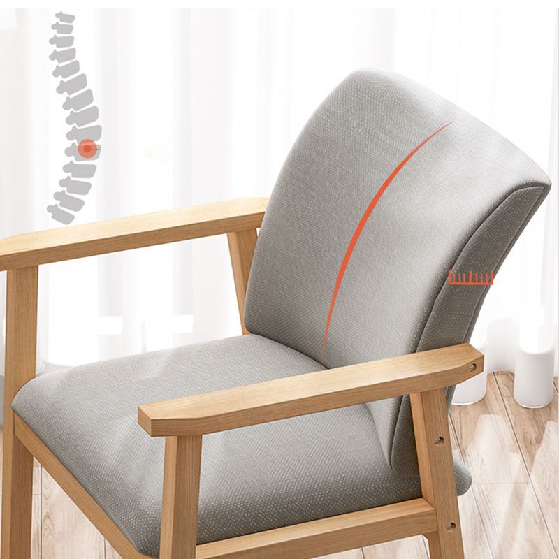 Contemporary Style Kitchen Chairs Dining Arm Side Chair with Wooden Legs