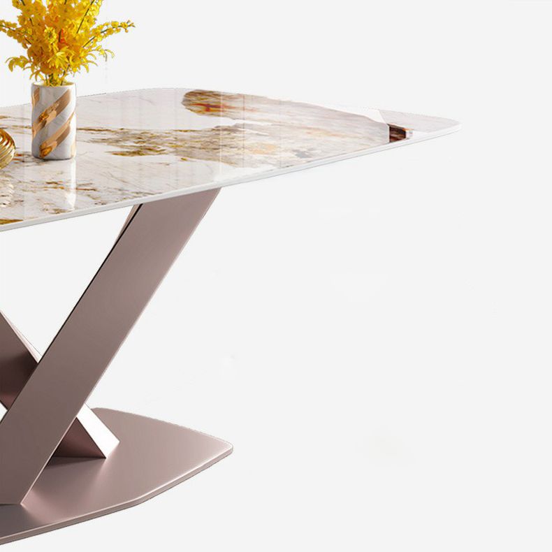 Glam Style Rectangle Table Set 1/4/6/7 Pieces Dining Set for Home Use