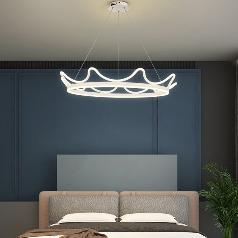 Contemporary Crown Chandelier Lights Metal 2 Light Chandelier Pendant Light