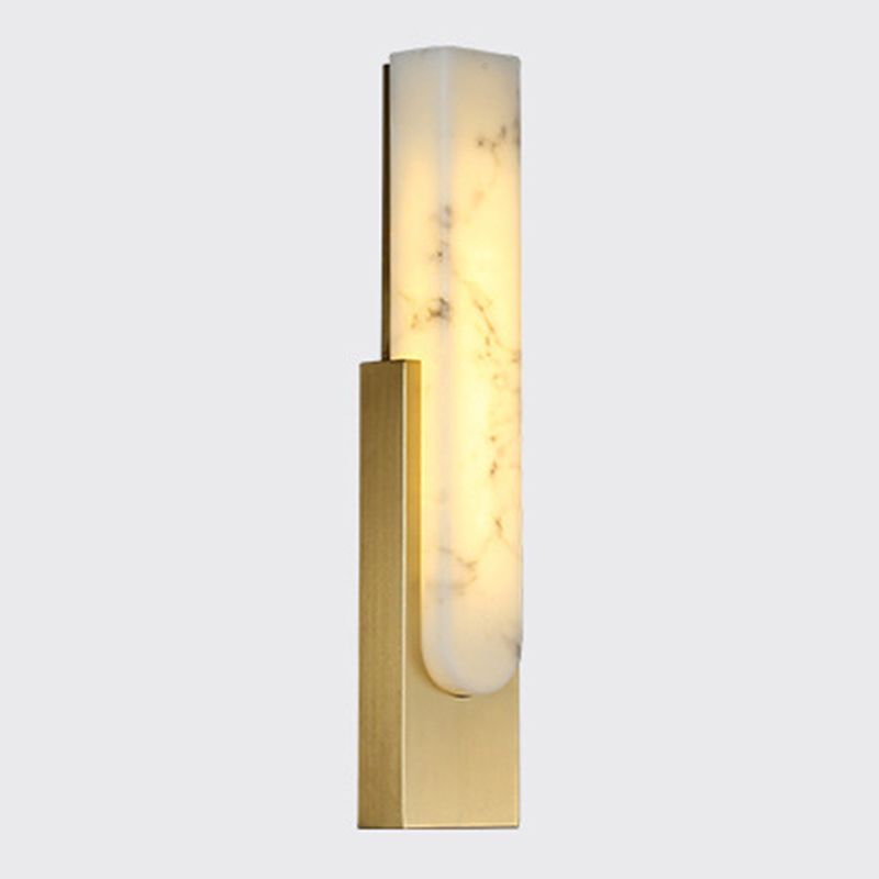 Stone Rectangular Wall Sconce Lighting Modern Style 1 Light Wall Lighting Fixtures