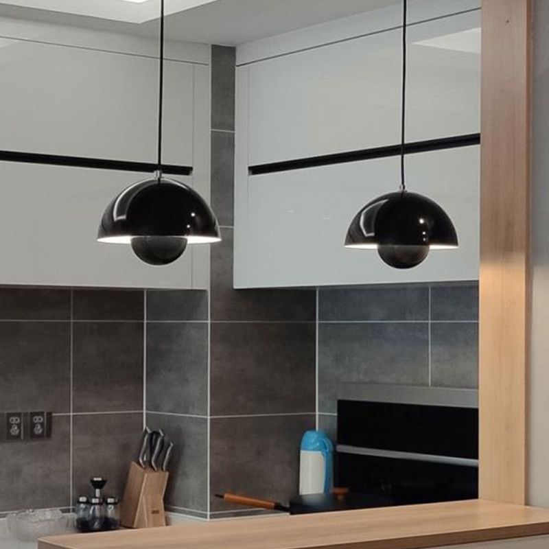 Macarons de metal de forma redonda Macarons de luz de 1 luz colgando lámpara montada colgada