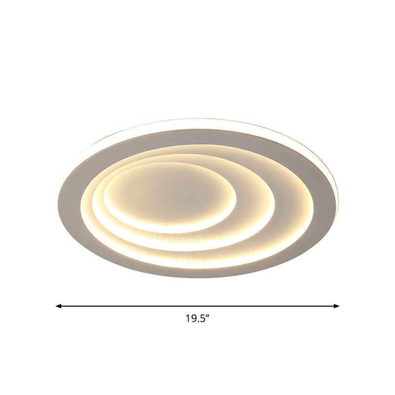Luz empotrada de acrílico LED minimalista de montaje empotrado en techo ondulado blanco en luz blanca/cálida, 16"/19,5"/23,5" de ancho