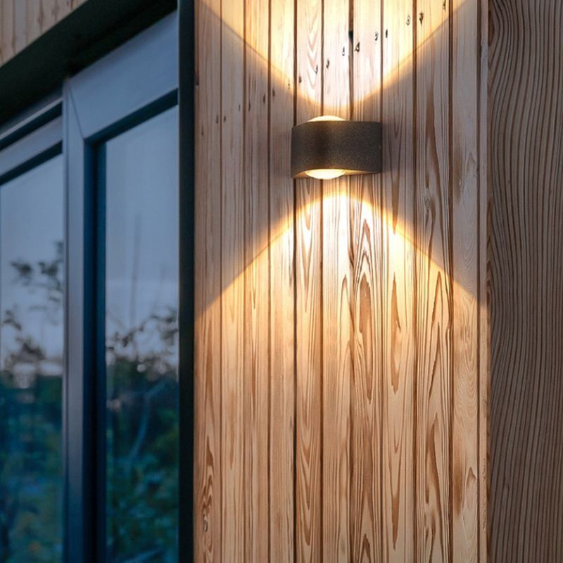 2 Light Geometric LED Wall Light Fixture Aluminum Wall Mounted Fixture in Black