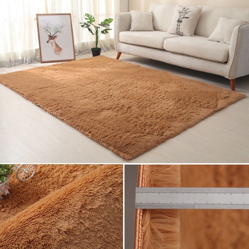White Modern Carpet Polyester Solid Color Carpet Non-Slip Backing Carpet for Living Room