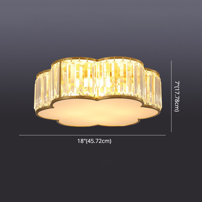 Plafonnier en laiton et cristal de Style rétro colonial, montage encastré en cuivre pour le salon