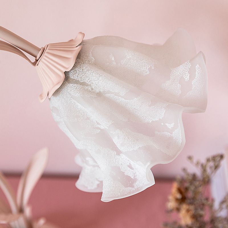 Lampada da tavolo a forma di giglio rosa coreano Opal Glass Opal Conooni per camera da letto singola Light