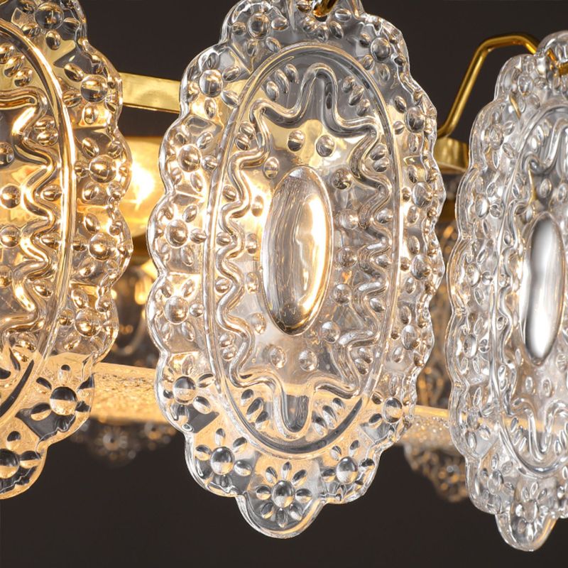 Modern Ceiling Lamp Household Flush Mount Light Fixture with Glass Shade for Bedroom