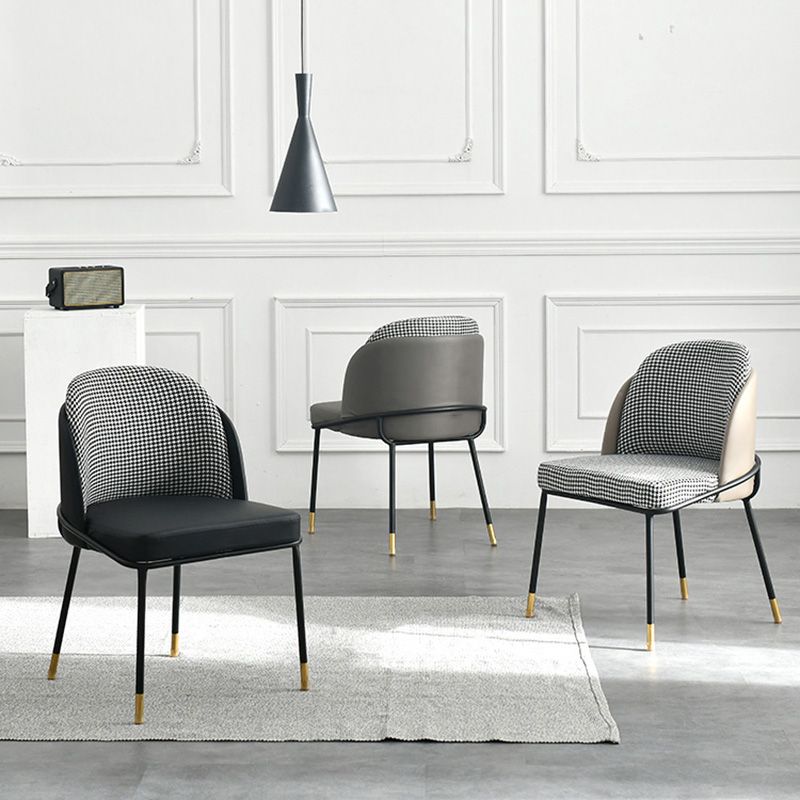 Sillas de comedor nórdicas Sillón Parsons para cocina con patas de metal