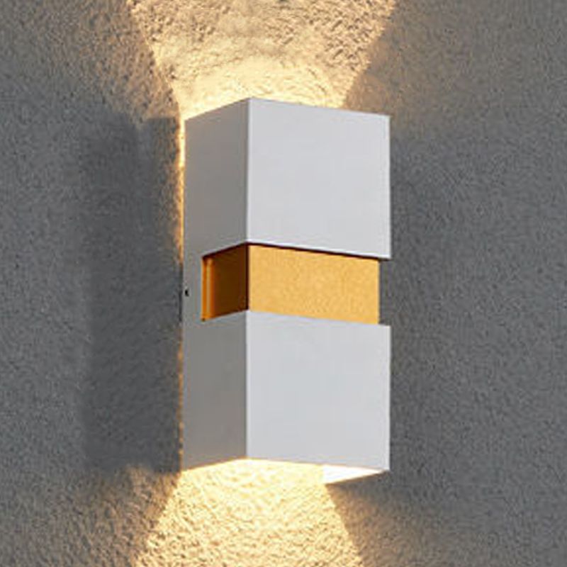 Luces de apliques de pared rectangulares de 2 luces Estilo contemporáneo de lavadora de pared de metal