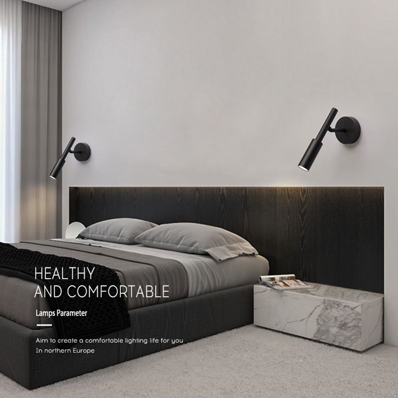 Modern Simple Wall Light Cylinder Shape Wall Lamp with Iron Shade for Bedroom