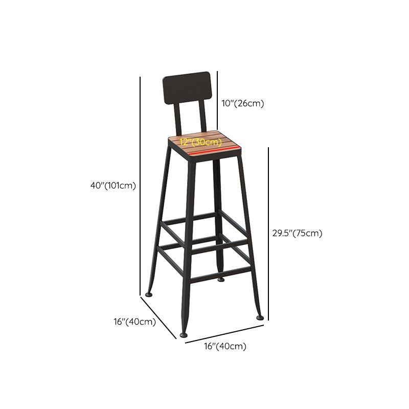Industrial Metal Bar Stools Bar Height Outdoor Bar Stool with Black Base