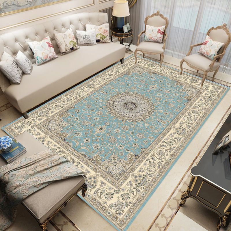 Distinctive Nostalgia Area Rug Victoria Floral Printed Rug Non-Slip Backing Carpet for Living Room