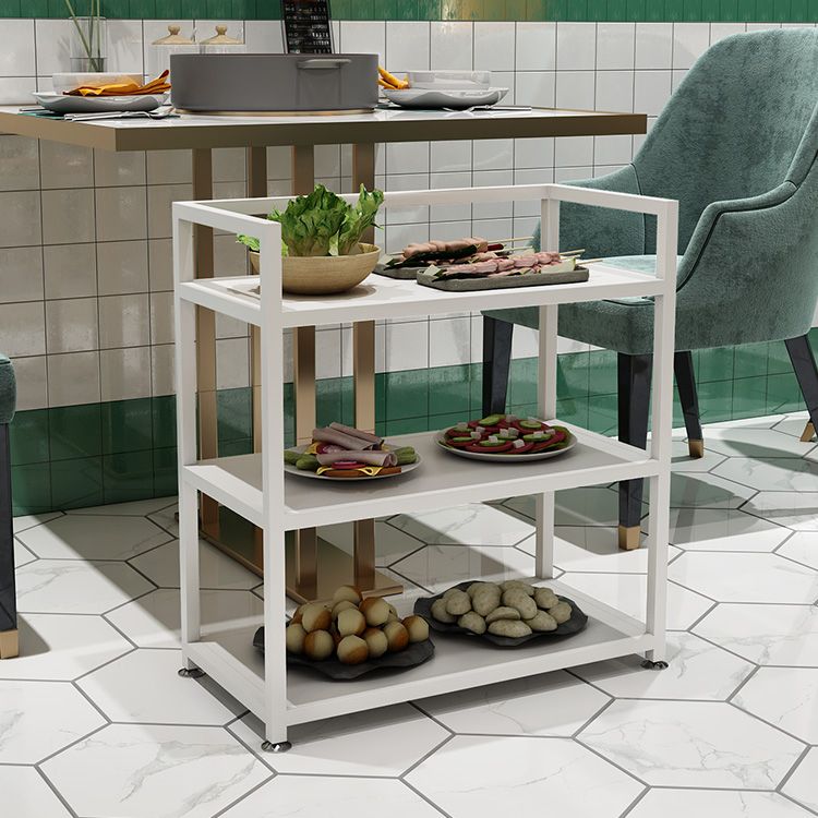 25.59"H Stationary Modern Prep Table Metal Rectangular Prep Table for Dining Room