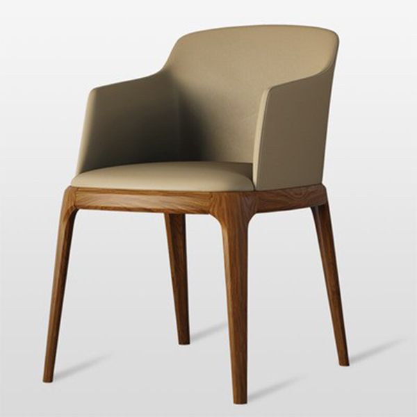 Fauteuil de maison en cuir scandinave, finition mate, chaise de salle à manger à dossier solide (Ensemble de 2)