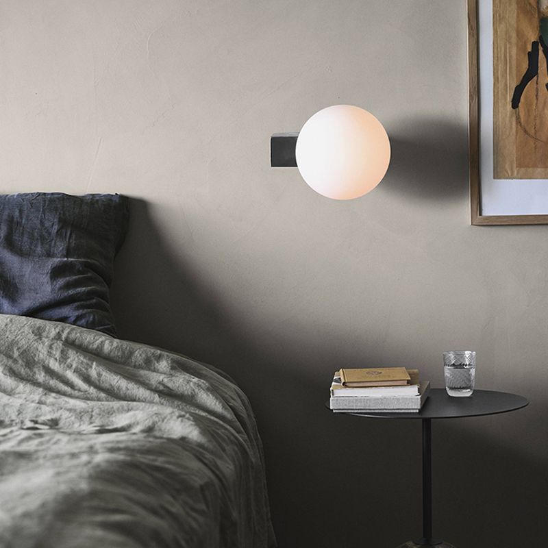 Ball Shape Glass Vanity Lamp Modern Style 1 Light Vanity Light Fixture