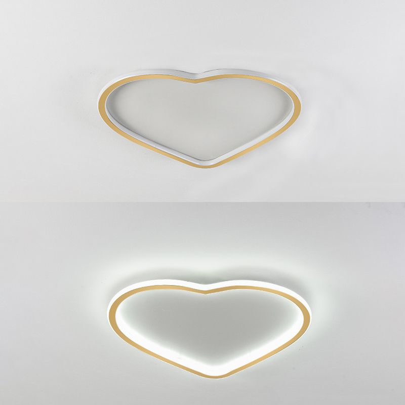 Plafonnier LED minimaliste moderne en aluminium en forme de cœur avec abat-jour en acrylique
