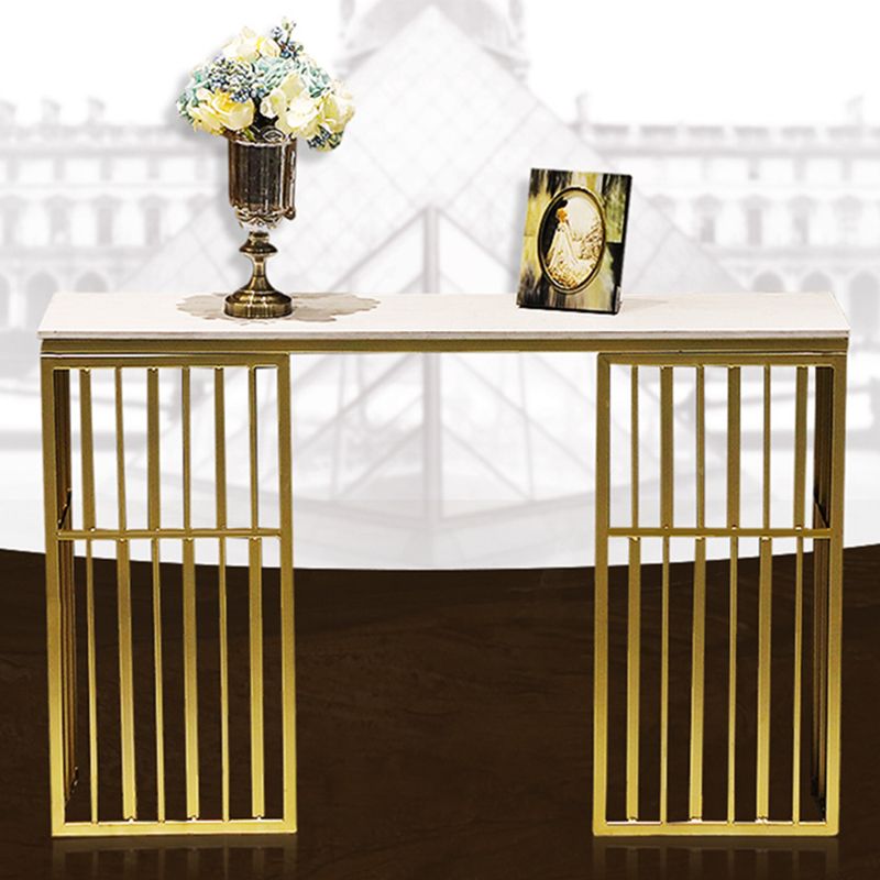 Glam Sofa Console Table Antique Finish Console Accent Table with Shelf