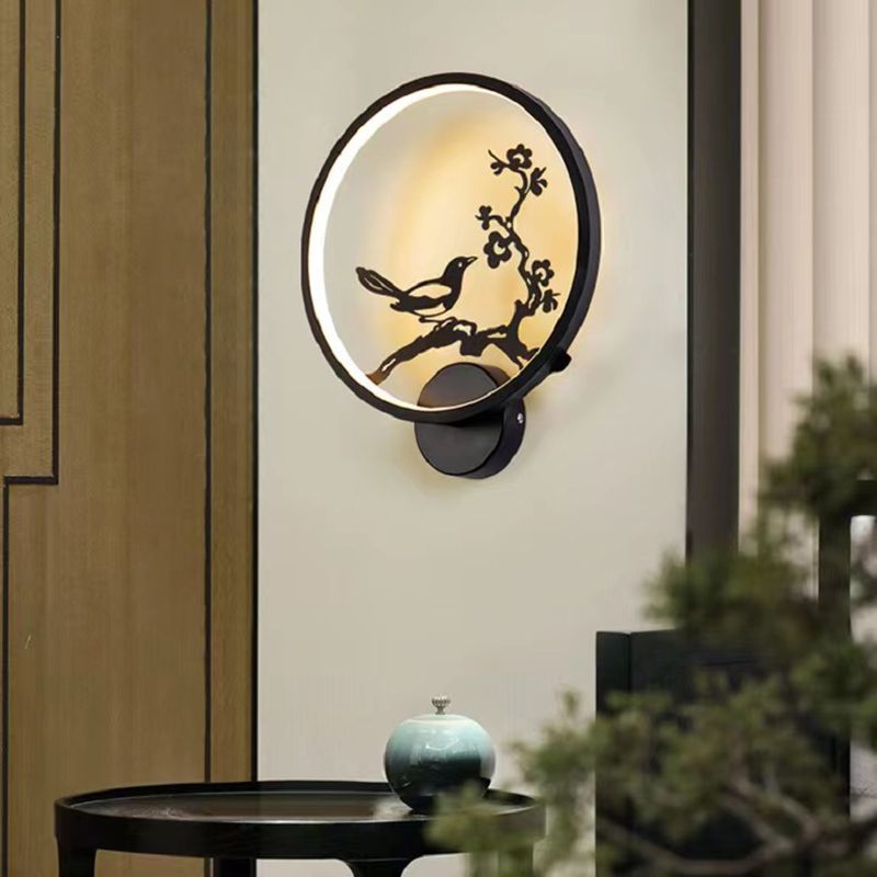 Modern LED Wall Mount Light 1-Light Wall Lamp with Acrylic Shade for Living Room
