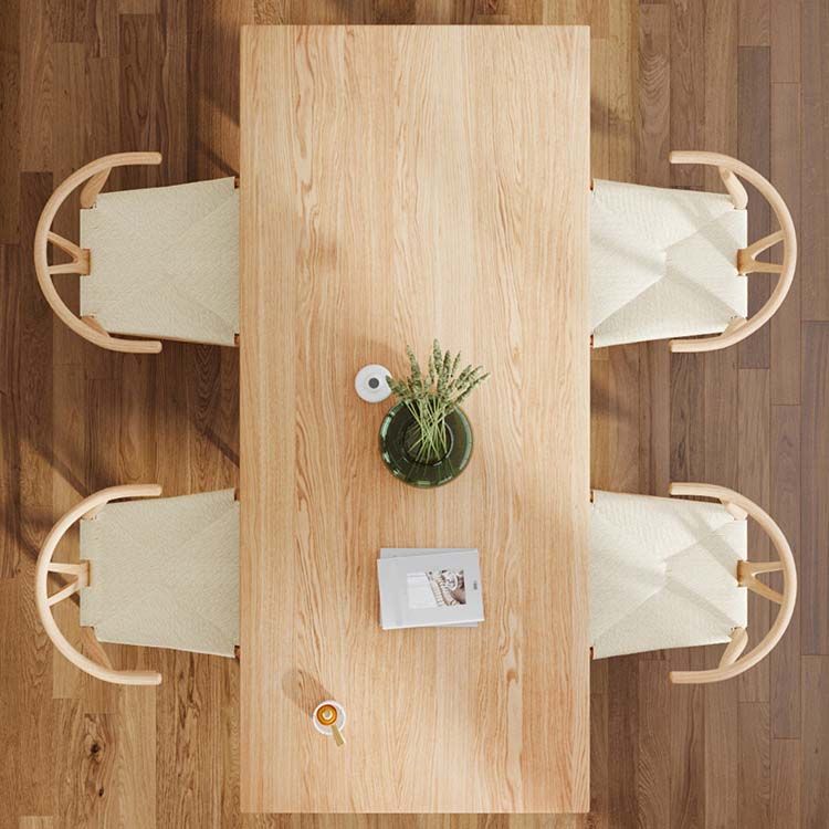 Modern Style Double Pedestal Table Pine Wood Table for Dining Room