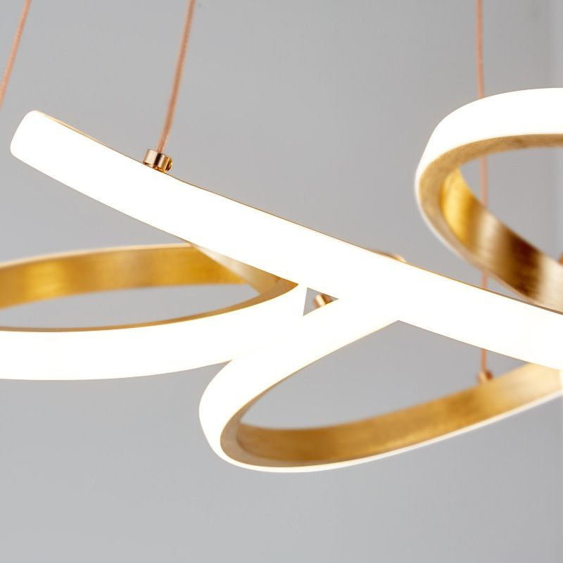 Modern Twisted Lample Twisted Lights Metal Suspension Light per ristorante con cavo sospeso