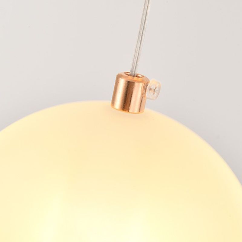 Acrylic Gold LED Pendant Light in Modern Style Aluminium Globe Hanging Lamp for Interior Place