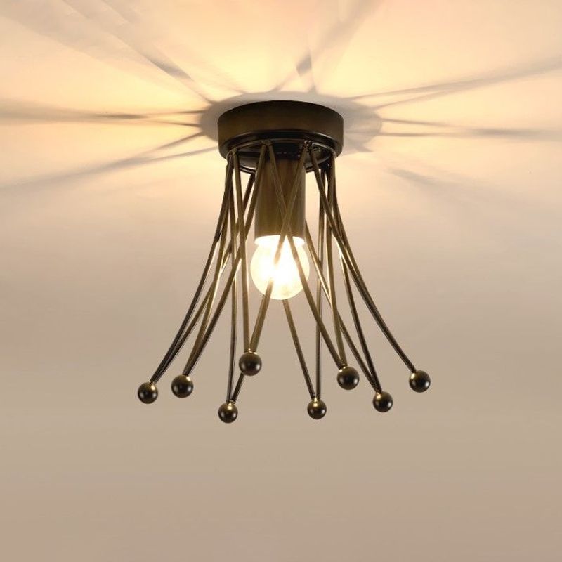 Metallische Kronen-Unterputzbeleuchtung, moderne 1-flammige Kinder-Deckenleuchte in Schwarz/Gold/Weiß