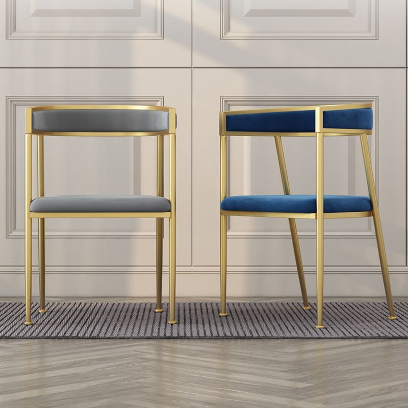 Glam Velvet Dining Side Chair Kitchen Indoor Upholstered Arm Chair