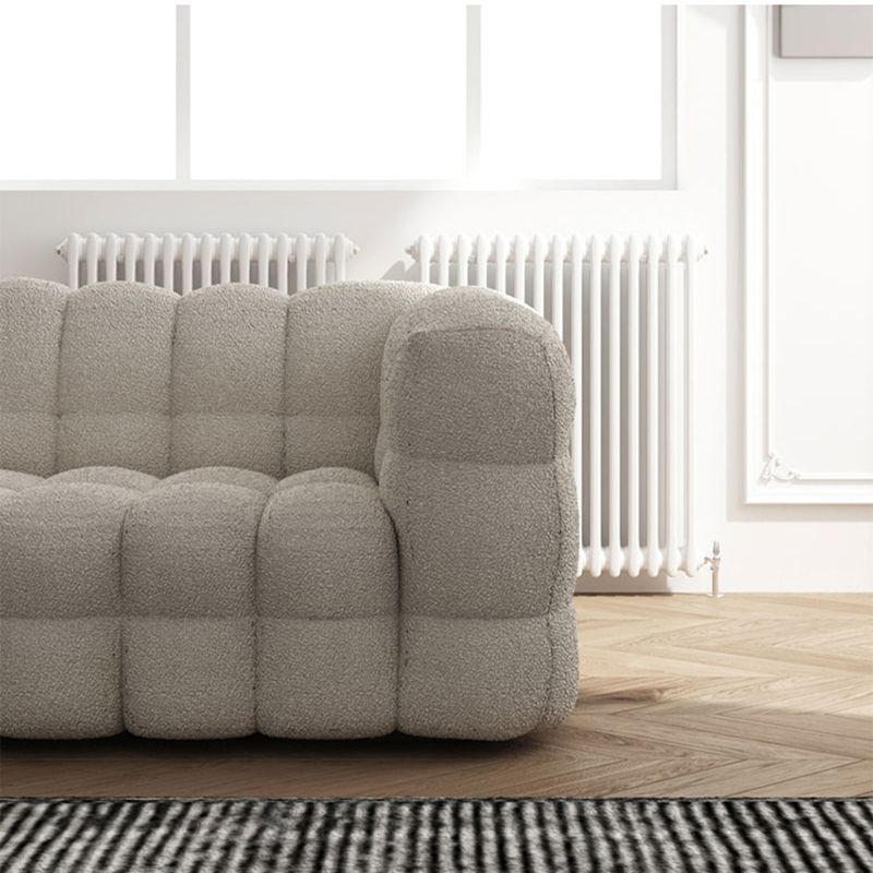 Contemporary Biscuit Back Tuxedo Arm Sofa Fabric Standard Sofa