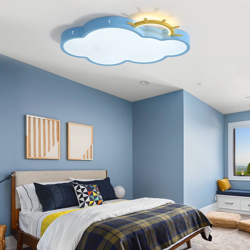 Lampada da incasso a soffitto con nuvola e sole Lampada da incasso a LED in acrilico per cartoni animati per la scuola materna