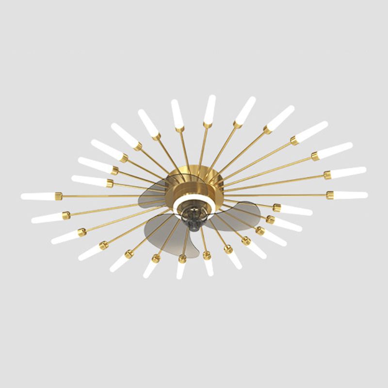 Multi Light Ceiling Fan Light Modern Style Metal Ceiling Fan Light for Bedroom