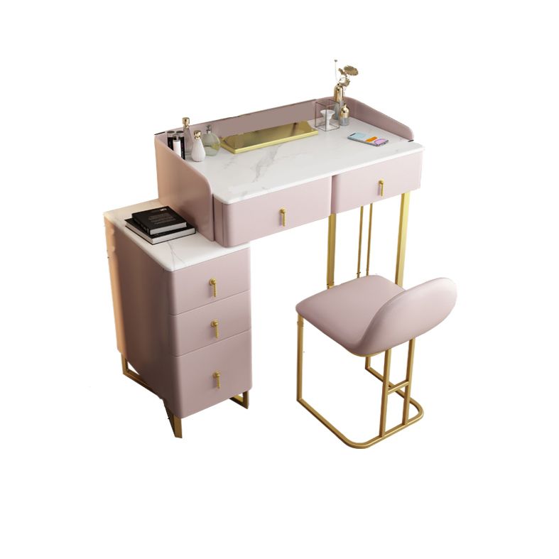Contemporary Make-up Vanity Solid Wood 4 Drawer Vanity Dressing Table