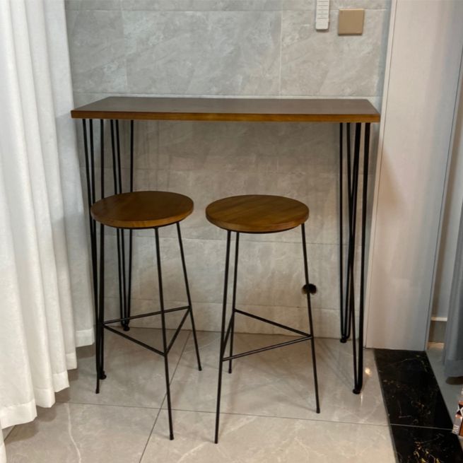 Solid Wood Counter Table with Rectangle Table Top Legs Table - 41.3" H