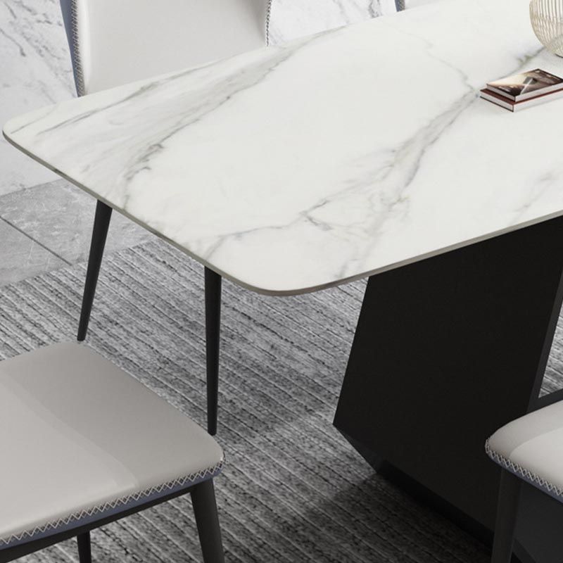Modern Sintered Stone Top Dining Set Rectangular 1/4/5/7 Pieces Dining Room Table Set