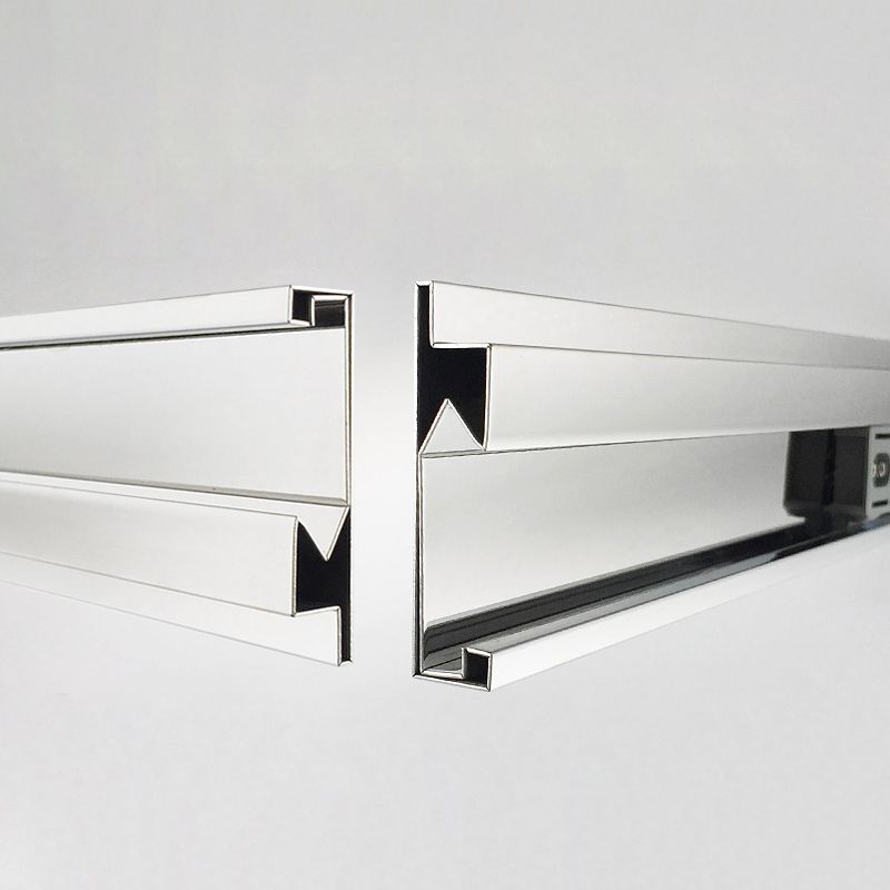 Silver Semi Frameless Single Move Tempered Glass Shower Door