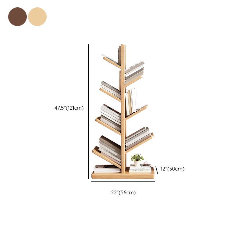 Scandinavian Open Back Vertical Bookshelf Wooden Bookcase with Shelves
