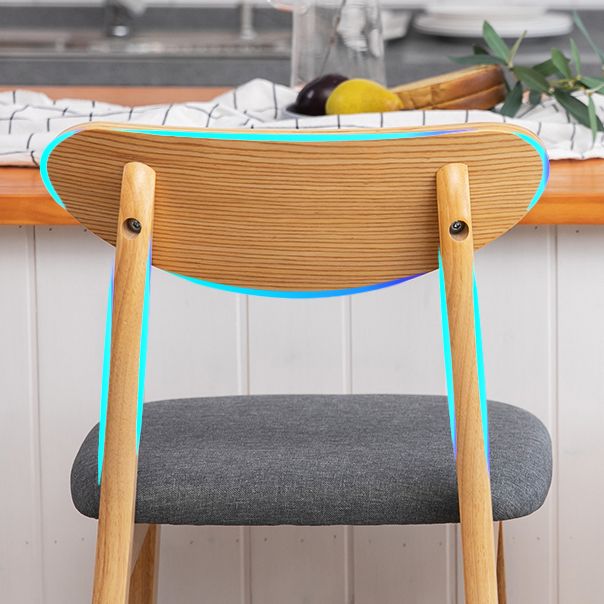 Scandinavian Matte Finish Upholstered Counter Height Stool Home Solid Wood Bar Stool