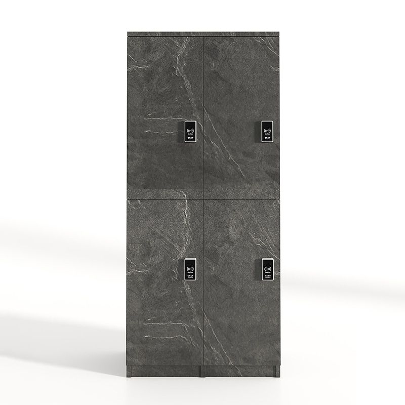 Gray Engineered Wood Armoire for Bathroom Modern Hinged Door Cabinet