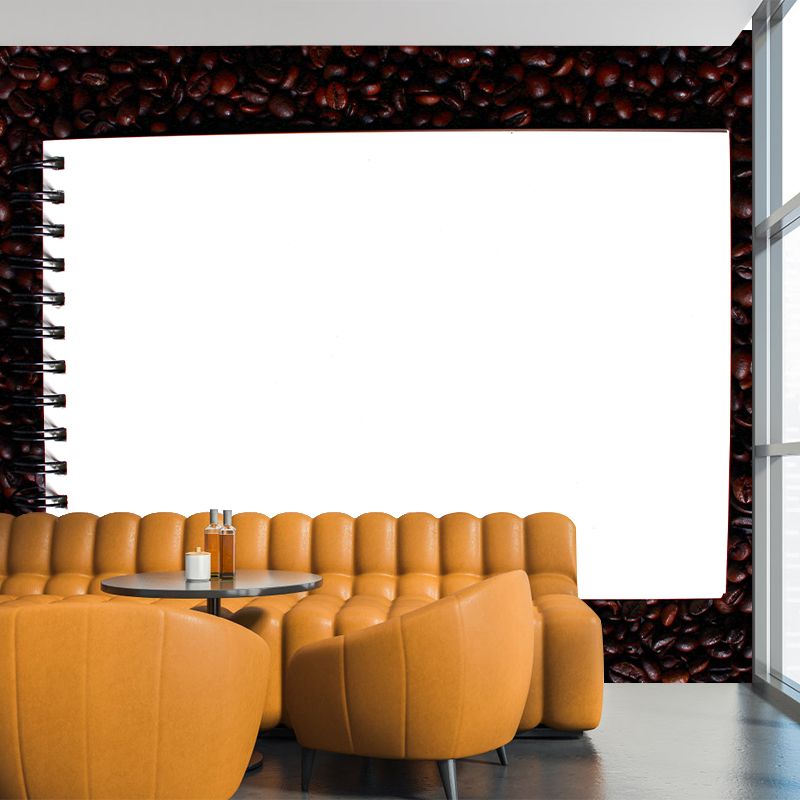 Minimalism Style Coffee Beans Mural Wallpaper for Coffee Shop, Custom Size Available