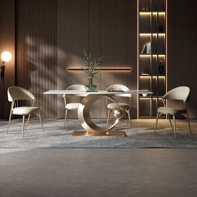 1/4/5/6/7 Pieces Dining Chairs Set  Sintered Stone Dining Table Set Rectangle Table