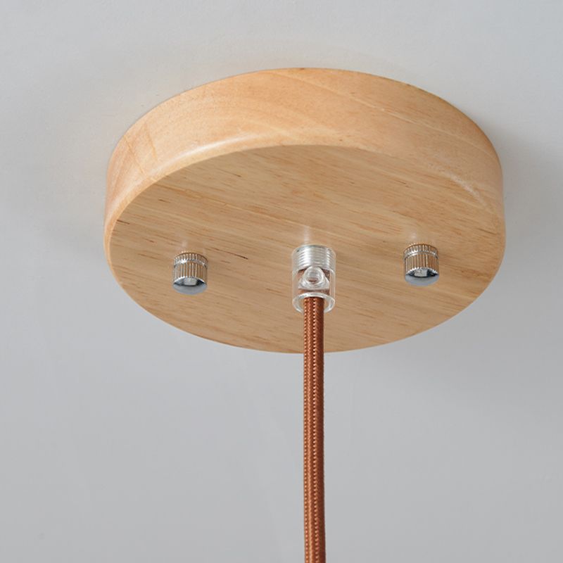 Pendre géométrique en bois en bois de style artistique moderne lampe suspendue intérieure en rondins