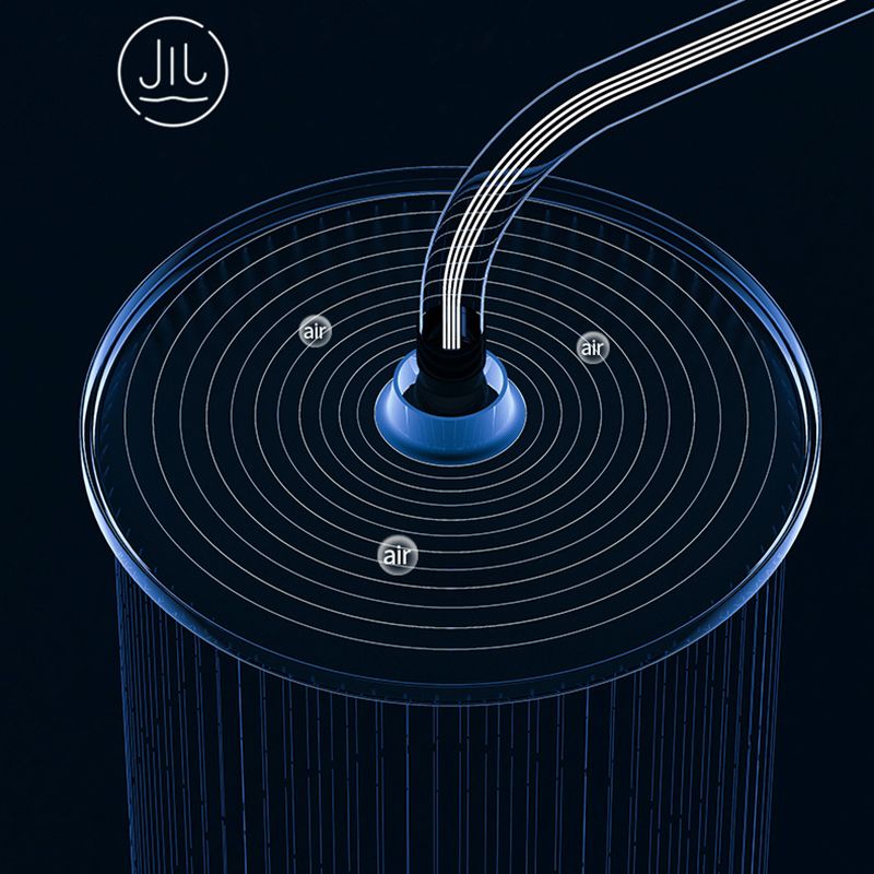 White Round Metal Shower Faucet Valve Included Shower Head Shower on Wall