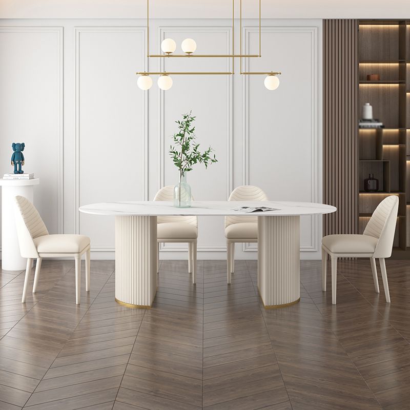 Table ovale de luxe traditionnelle en métal